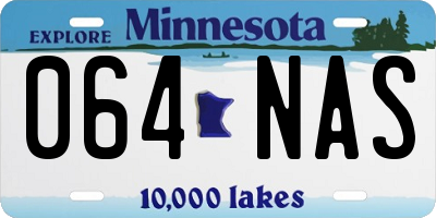 MN license plate 064NAS