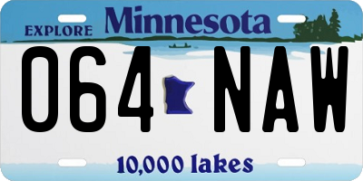 MN license plate 064NAW