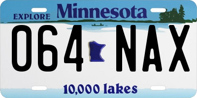 MN license plate 064NAX
