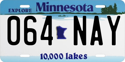 MN license plate 064NAY