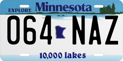 MN license plate 064NAZ