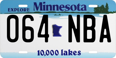 MN license plate 064NBA