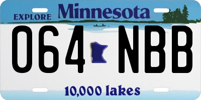 MN license plate 064NBB