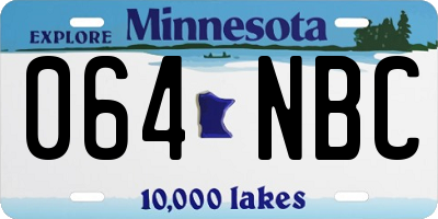 MN license plate 064NBC