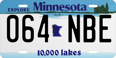 MN license plate 064NBE