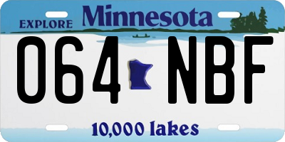 MN license plate 064NBF