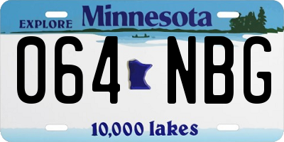 MN license plate 064NBG