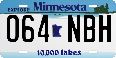 MN license plate 064NBH