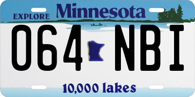MN license plate 064NBI