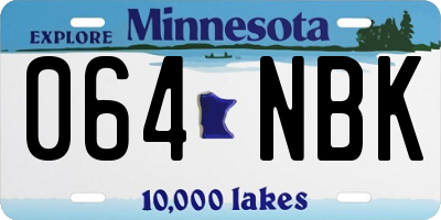 MN license plate 064NBK