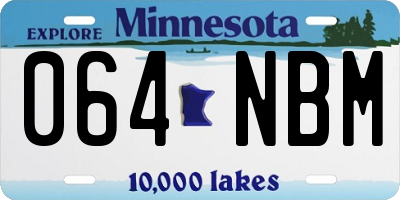 MN license plate 064NBM