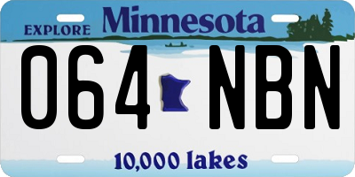 MN license plate 064NBN