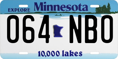 MN license plate 064NBO