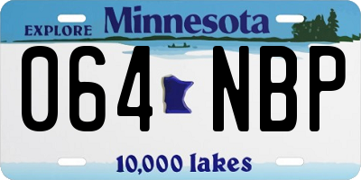 MN license plate 064NBP