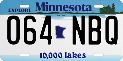 MN license plate 064NBQ