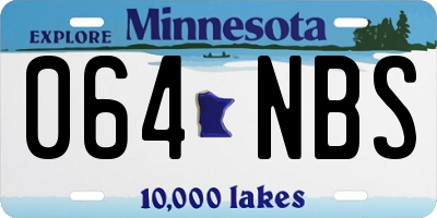 MN license plate 064NBS