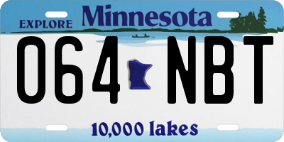 MN license plate 064NBT