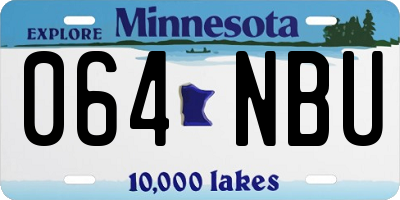 MN license plate 064NBU