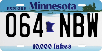MN license plate 064NBW