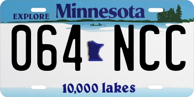 MN license plate 064NCC