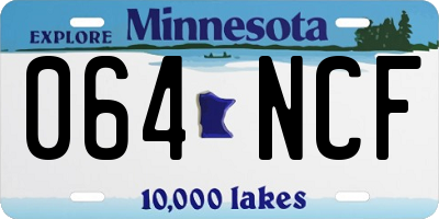 MN license plate 064NCF