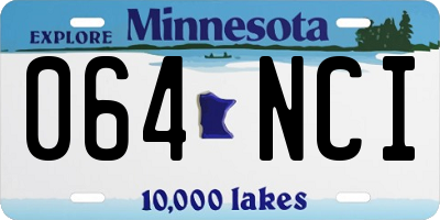 MN license plate 064NCI