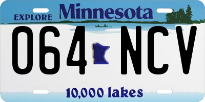 MN license plate 064NCV