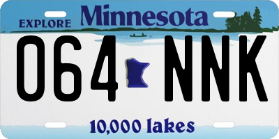 MN license plate 064NNK