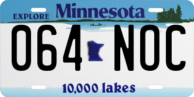 MN license plate 064NOC