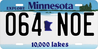 MN license plate 064NOE