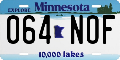 MN license plate 064NOF