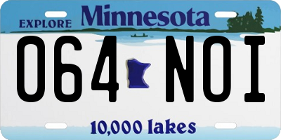 MN license plate 064NOI