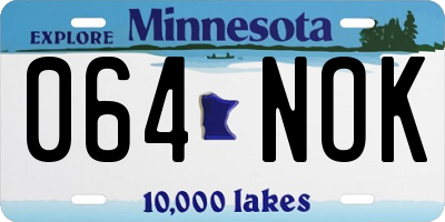 MN license plate 064NOK