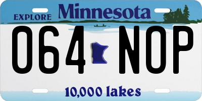 MN license plate 064NOP