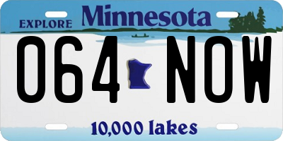 MN license plate 064NOW
