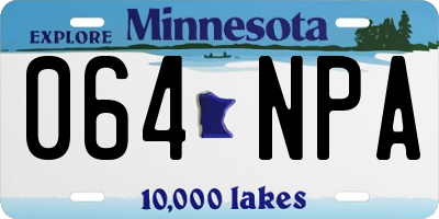 MN license plate 064NPA
