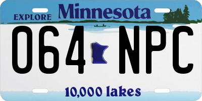 MN license plate 064NPC