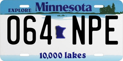 MN license plate 064NPE