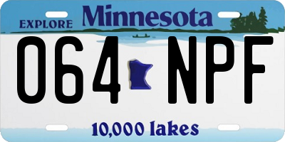 MN license plate 064NPF