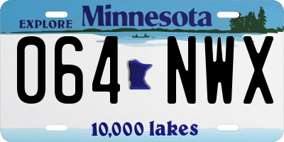 MN license plate 064NWX