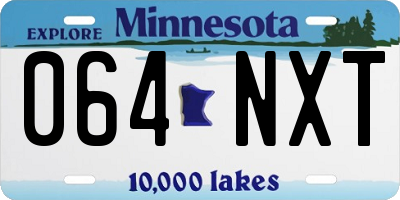 MN license plate 064NXT