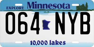 MN license plate 064NYB