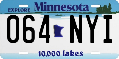 MN license plate 064NYI