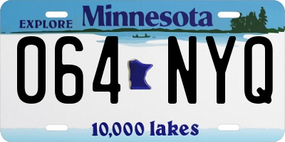 MN license plate 064NYQ
