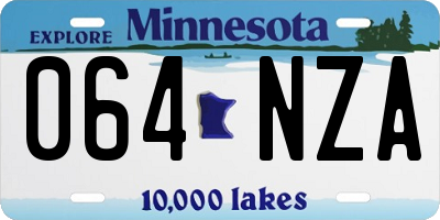 MN license plate 064NZA
