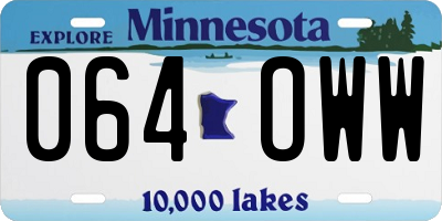 MN license plate 064OWW