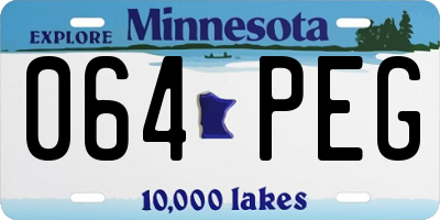 MN license plate 064PEG