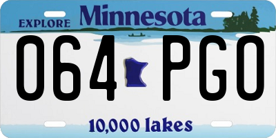MN license plate 064PGO