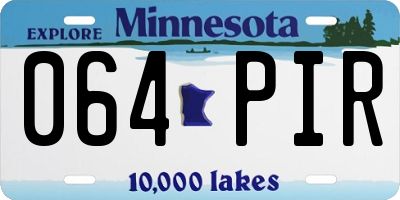 MN license plate 064PIR