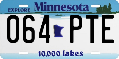 MN license plate 064PTE
